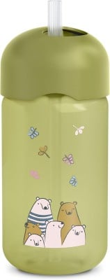 SUAVINEX Strohhalm-Trinklernbecher, auslaufsicherer Becher mit Strohhalm, 340 ml, ab 18 Monaten