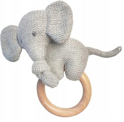 NATTOU Bei??ring aus Baumwollholz mit Rassel TEMBO-RABON 15 cm