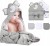 MOMCOZY Kapuzenhandtuch x2 76x76 +6 24x24 Waschlappen